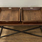 HomeRoots Modern Black Iron x Leg Wood Tray Coffee Table