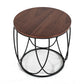 HomeRoots Modern Brown and Black Round Open Geo Base End Table