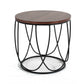 HomeRoots Modern Brown and Black Round Open Geo Base End Table