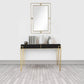 HomeRoots Modern Console Table and Mirror Set With Black and Gold Finish