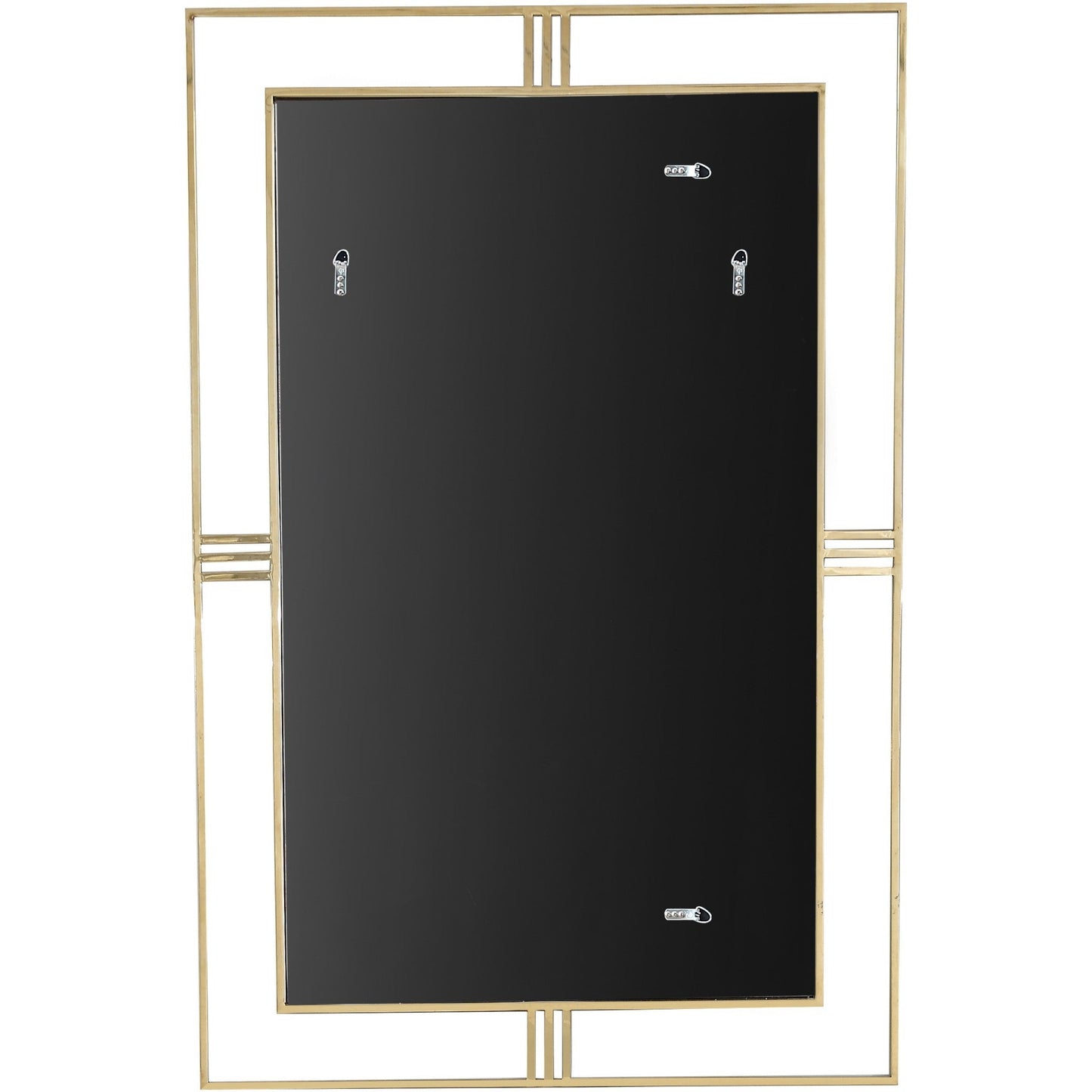 HomeRoots Modern Console Table and Mirror Set With Black and Gold Finish