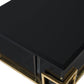 HomeRoots Modern Console Table and Mirror Set With Black and Gold Finish