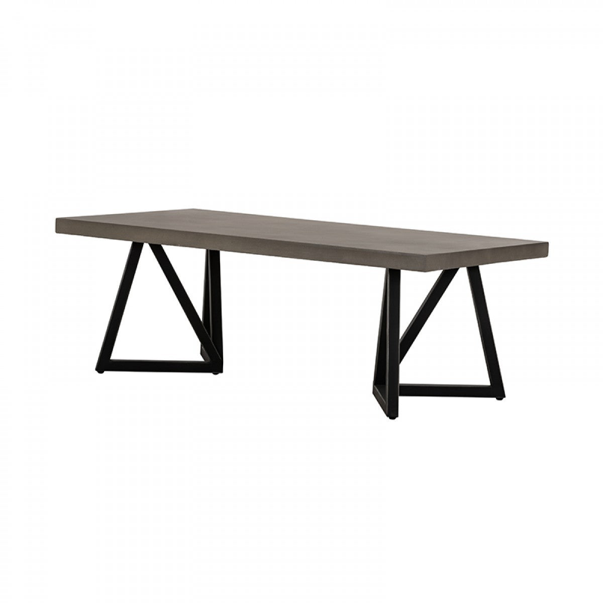 HomeRoots Modern Dark Gray Concrete Coffee Table With Black Metal Base