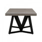 HomeRoots Modern Dark Gray Concrete Coffee Table With Black Metal Base