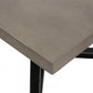 HomeRoots Modern Dark Gray Concrete Coffee Table With Black Metal Base