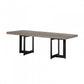 HomeRoots Modern Dark Gray Concrete and Black Steel Coffee Table