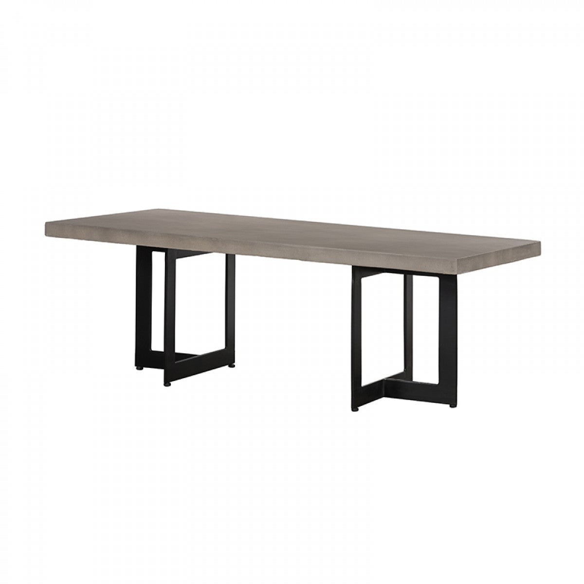 HomeRoots Modern Dark Gray Concrete and Black Steel Coffee Table