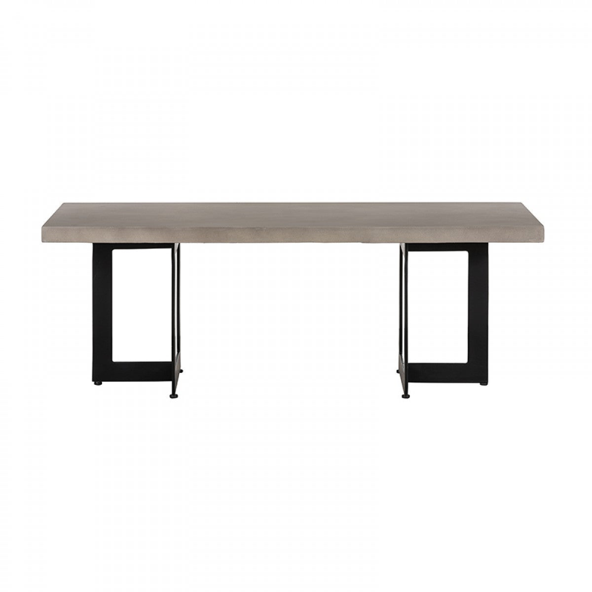 HomeRoots Modern Dark Gray Concrete and Black Steel Coffee Table