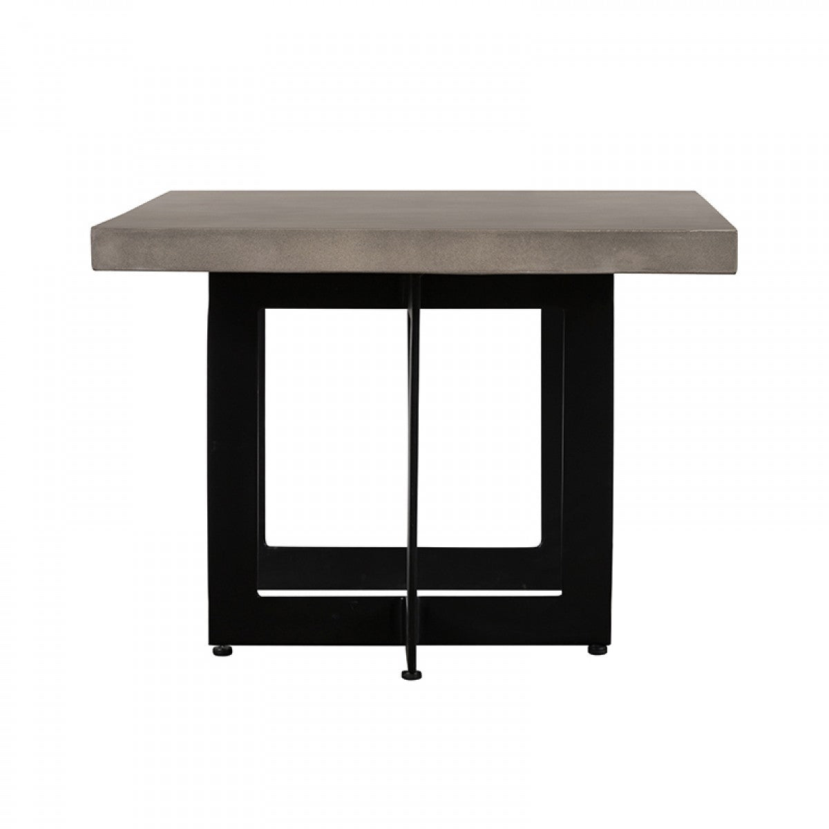 HomeRoots Modern Dark Gray Concrete and Black Steel Coffee Table