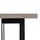 HomeRoots Modern Dark Gray Concrete and Black Steel Coffee Table