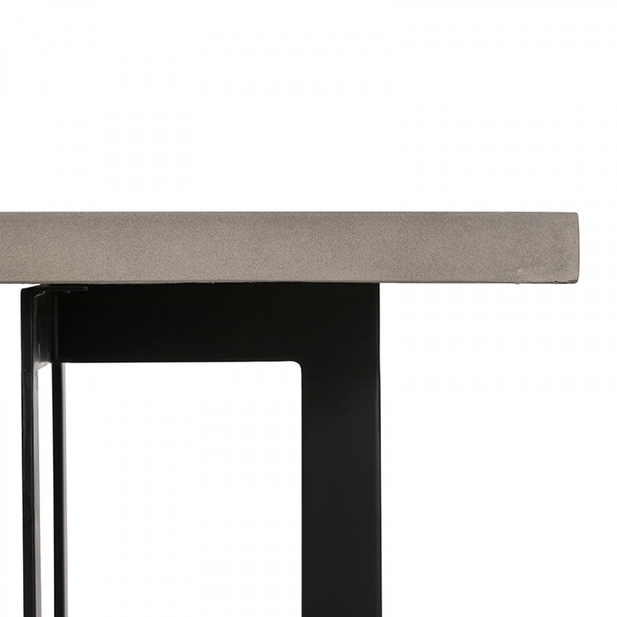 HomeRoots Modern Dark Gray Concrete and Black Steel Coffee Table