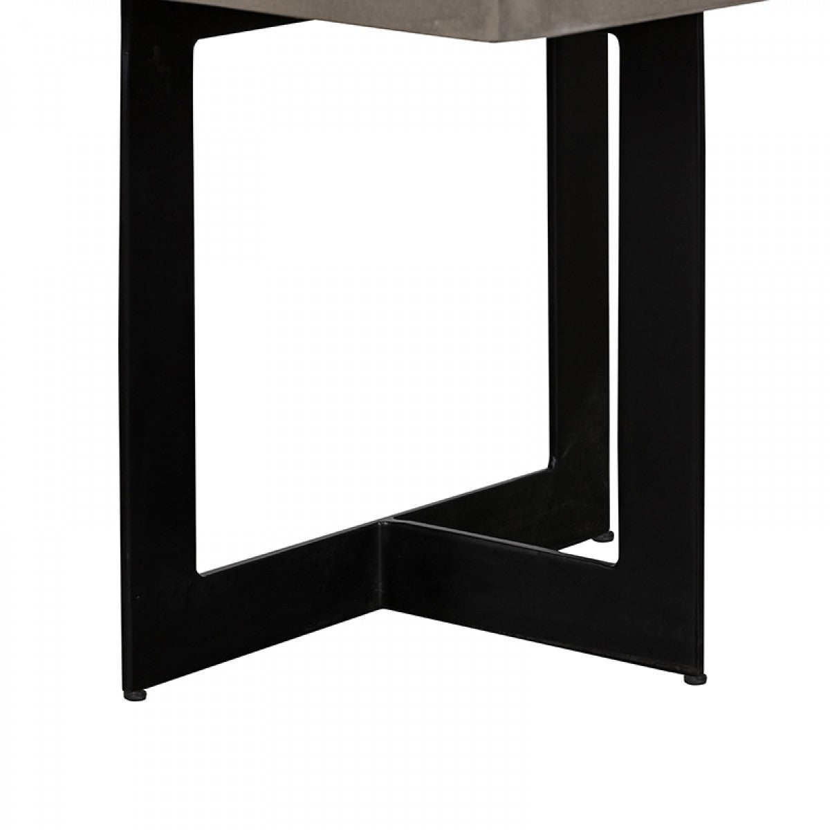 HomeRoots Modern Dark Gray Concrete and Black Steel Coffee Table