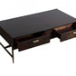 HomeRoots Modern Dark Mango Acacia and Brass Coffee Table
