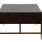HomeRoots Modern Dark Mango Acacia and Brass Coffee Table
