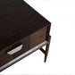 HomeRoots Modern Dark Mango Acacia and Brass Coffee Table