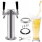 HomeRoots Modern Dual Faucet Stainless Steel Beer Dispenser