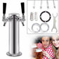 HomeRoots Modern Dual Faucet Stainless Steel Beer Dispenser