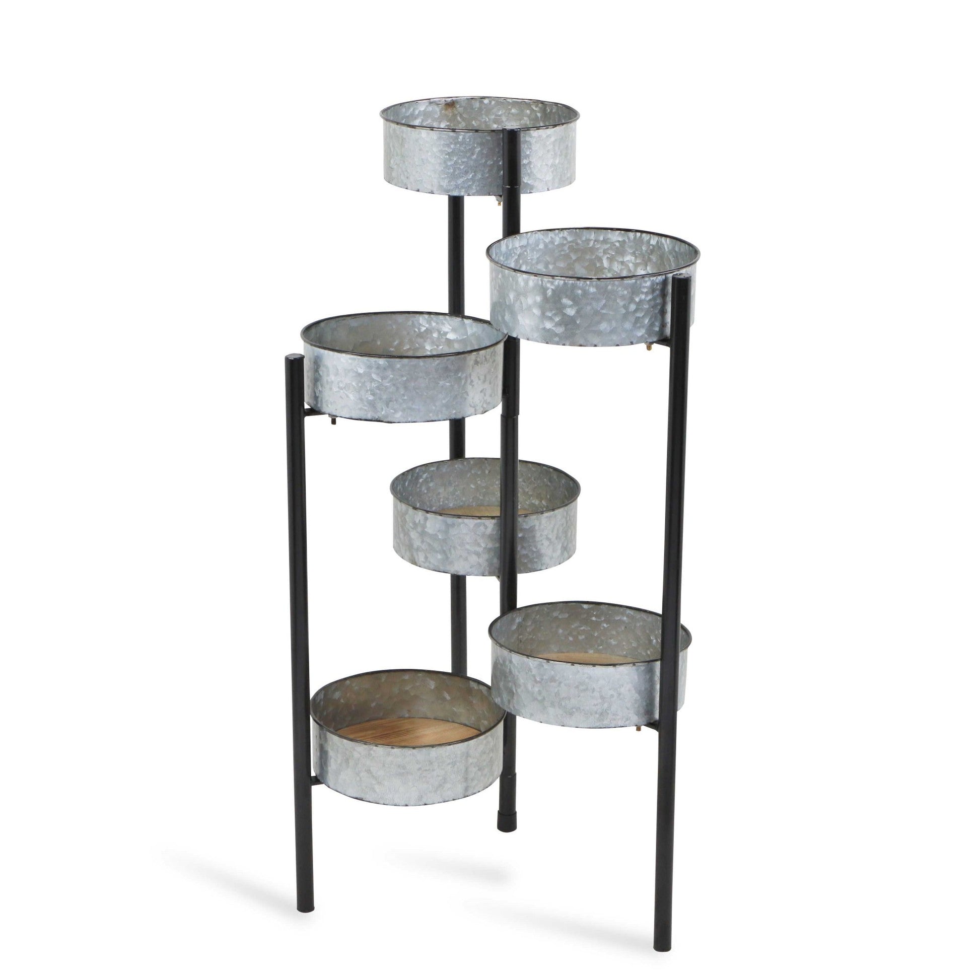 HomeRoots Modern Farmhouse 6 Tier Galvanized Metal Plant Stand