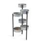HomeRoots Modern Farmhouse 6 Tier Galvanized Metal Plant Stand