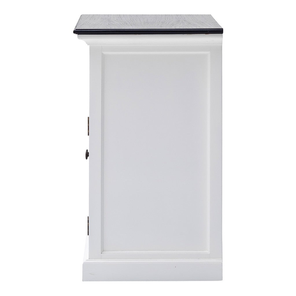 HomeRoots Modern Farmhouse Black And White Accent Cabinet