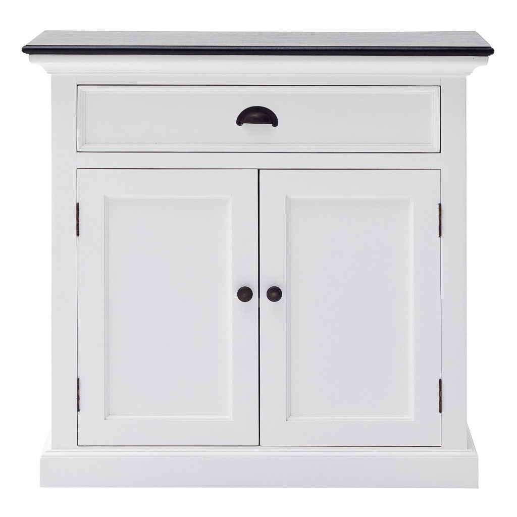 HomeRoots Modern Farmhouse Black And White Accent Cabinet