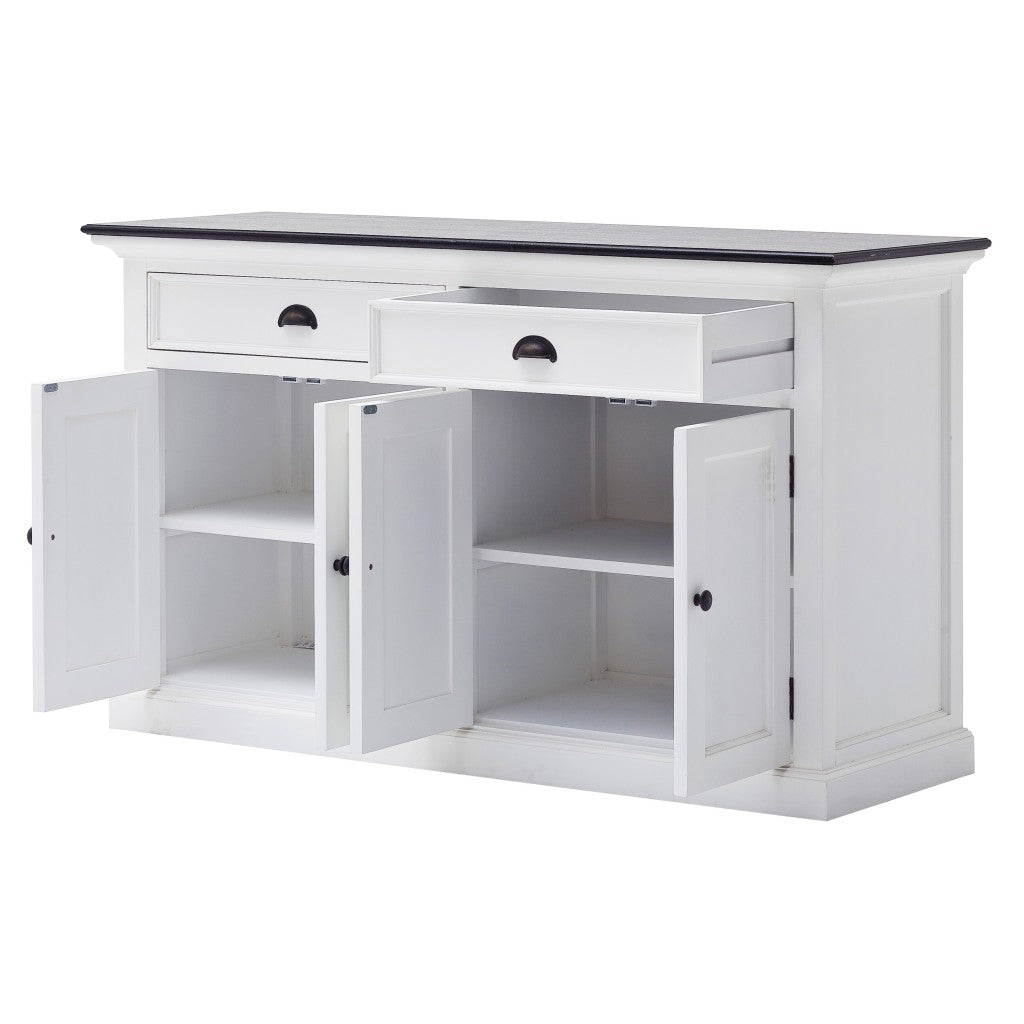 HomeRoots Modern Farmhouse Black And White Buffet Server