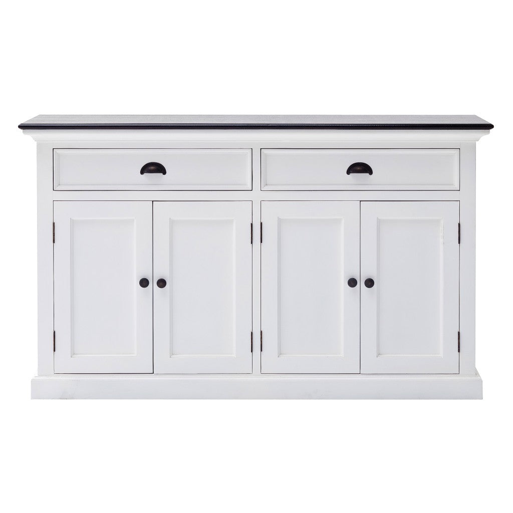 HomeRoots Modern Farmhouse Black And White Buffet Server