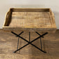 HomeRoots Modern Farmhouse Literal Tray Table With Antiqued Finish