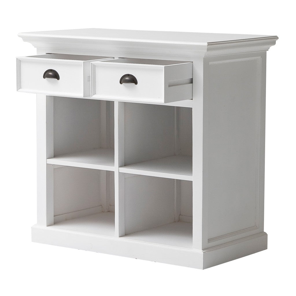 HomeRoots Modern Farmhouse White Medium Accent Cabinet With Baskets