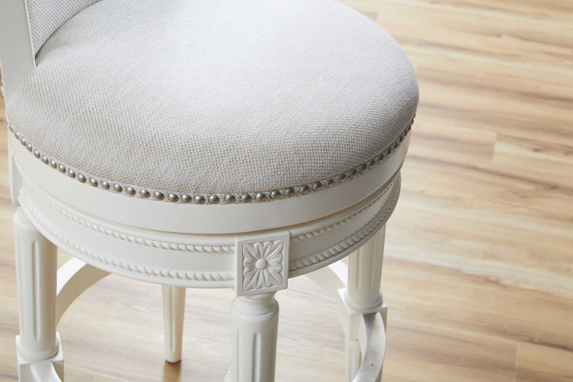 HomeRoots Modern Farmhouse White Swivel Bar Stool