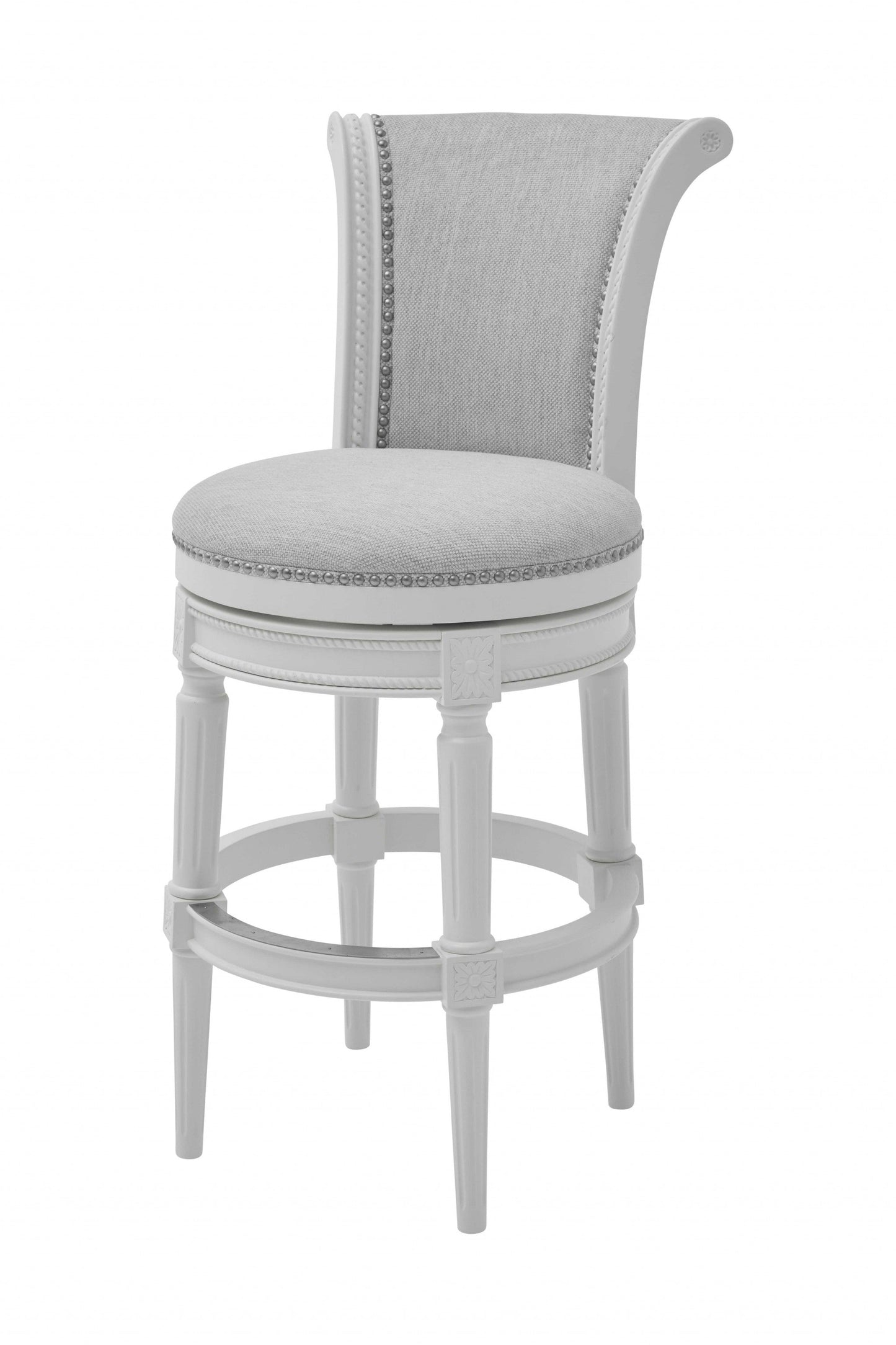 HomeRoots Modern Farmhouse White Swivel Bar Stool