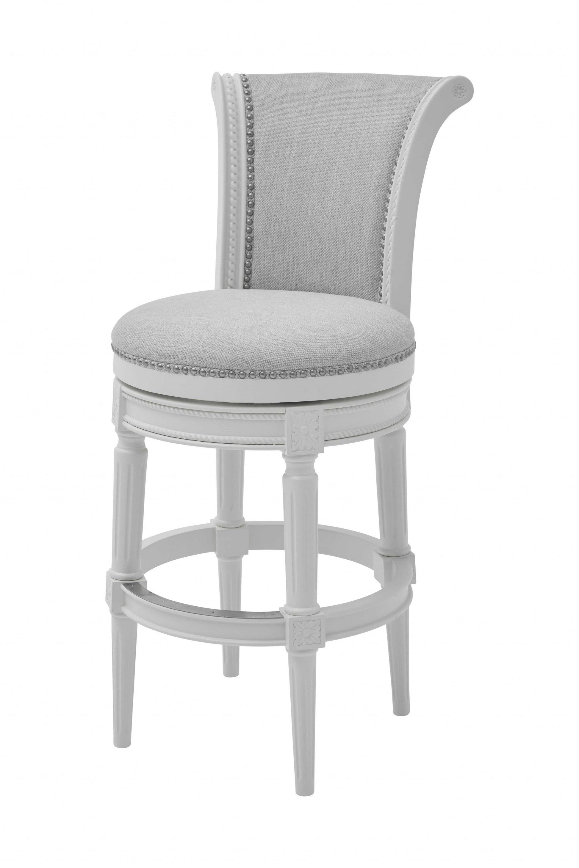HomeRoots Modern Farmhouse White Swivel Bar Stool