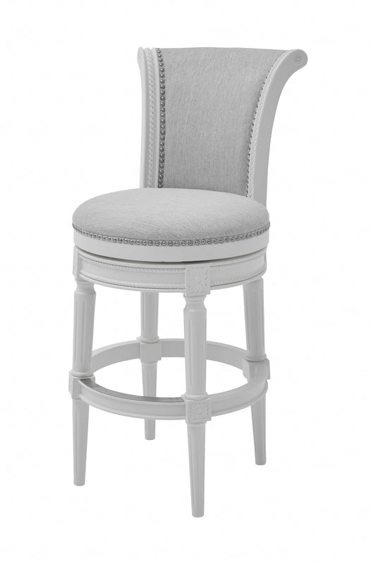 HomeRoots Modern Farmhouse White Swivel Bar Stool