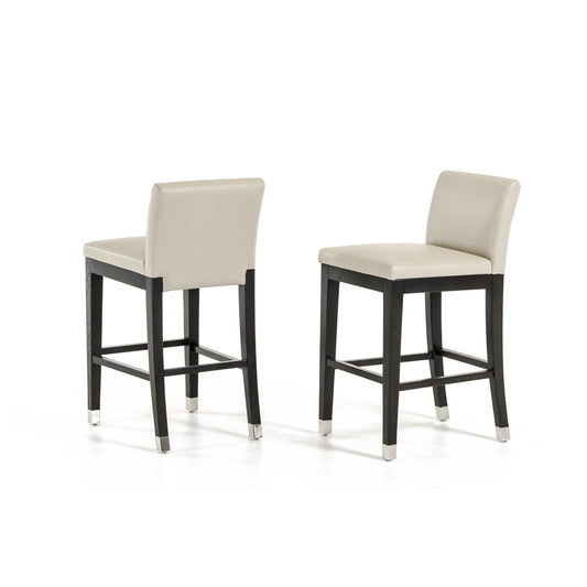 HomeRoots Modern Faux Leather Counter Stool In Beige
