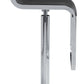 HomeRoots Modern Faux Leather and Chrome Adjustable Pedestal Barstool in Black Finish