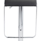 HomeRoots Modern Faux Leather and Chrome Adjustable Pedestal Barstool in Black Finish