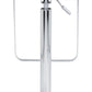 HomeRoots Modern Faux Leather and Chrome Adjustable Pedestal Barstool in Black Finish