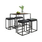 HomeRoots Modern Geo Black And Walnut Five Piece Bar Set