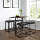 HomeRoots Modern Geo Black And Walnut Five Piece Bar Set