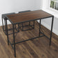 HomeRoots Modern Geo Black and Walnut Bar Dining Table