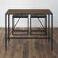 HomeRoots Modern Geo Black and Walnut Bar Dining Table