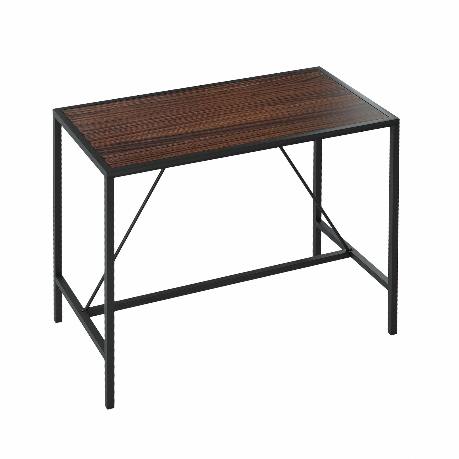 HomeRoots Modern Geo Black and Walnut Bar Dining Table