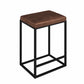 HomeRoots Modern Geo Brown Leather Bar Stools in Set of 2