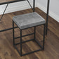 HomeRoots Modern Geo Grey Leather Bar Stools in Set of 2