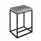HomeRoots Modern Geo Grey Leather Bar Stools in Set of 2