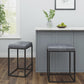 HomeRoots Modern Geo Grey Leather Bar Stools in Set of 2