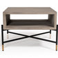 HomeRoots Modern Gray Concrete and Black Metal Coffee Table