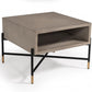 HomeRoots Modern Gray Concrete and Black Metal Coffee Table