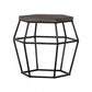 HomeRoots Modern Gray Concrete and Black Metal Hexagonal End Table