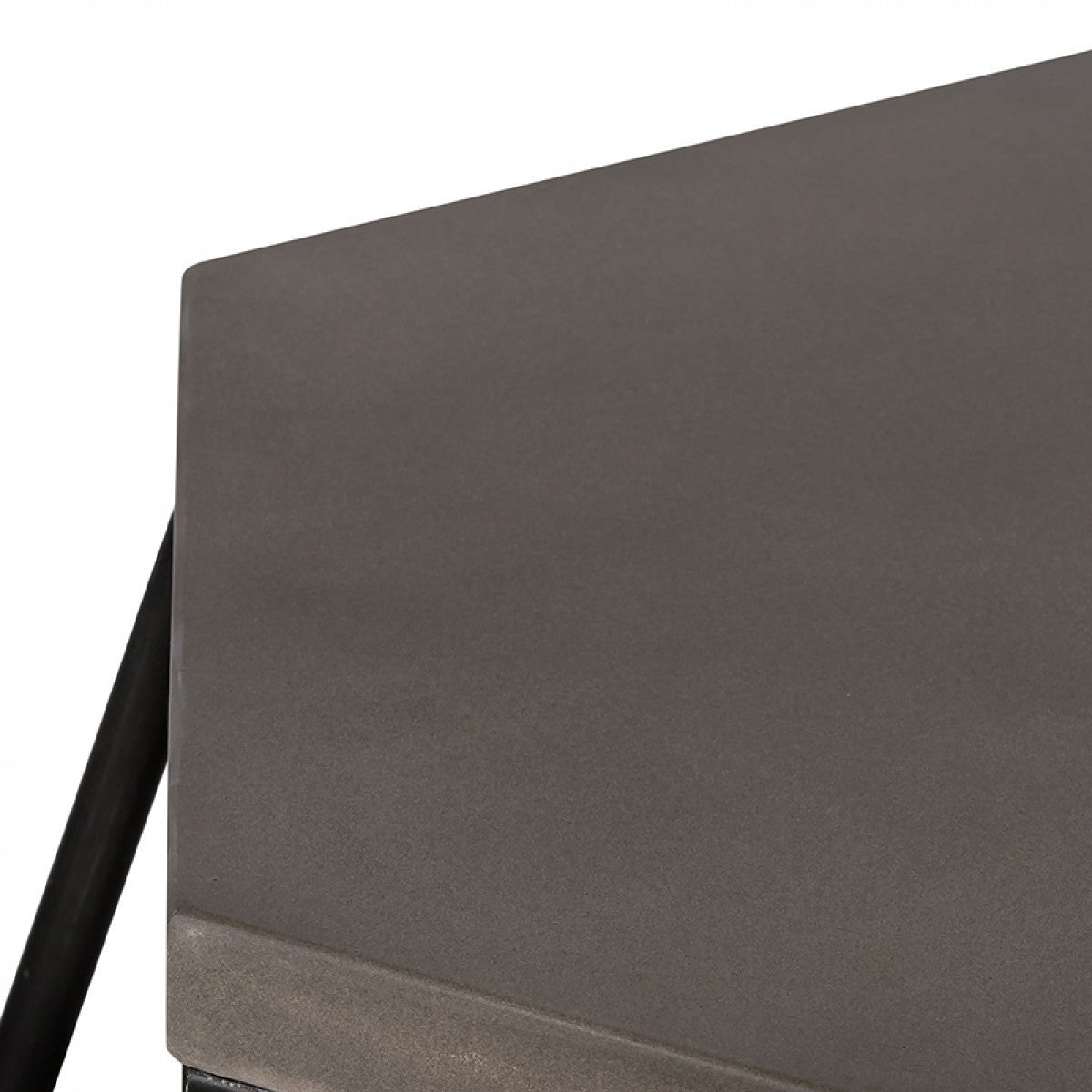 HomeRoots Modern Gray Concrete and Black Metal Hexagonal End Table